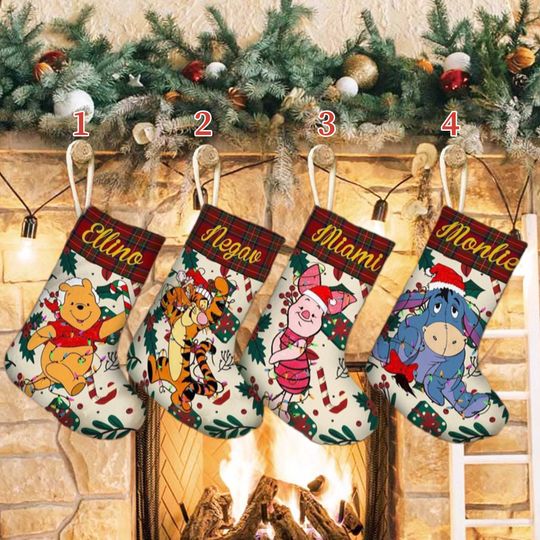Personalized Bear Movie Xmas Stocking, Characters Christmas Stockings, Magic World Movie Christmas Socks Home Decoration