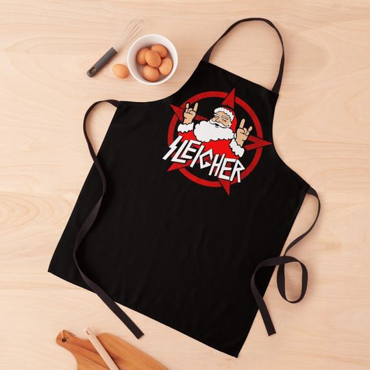 Santa goes Metal Santa Sleigher Funny Christmas for Metalheads Apron
