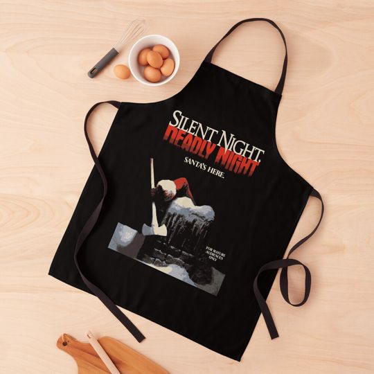 Silent Night, Deadly Night for black garments Apron
