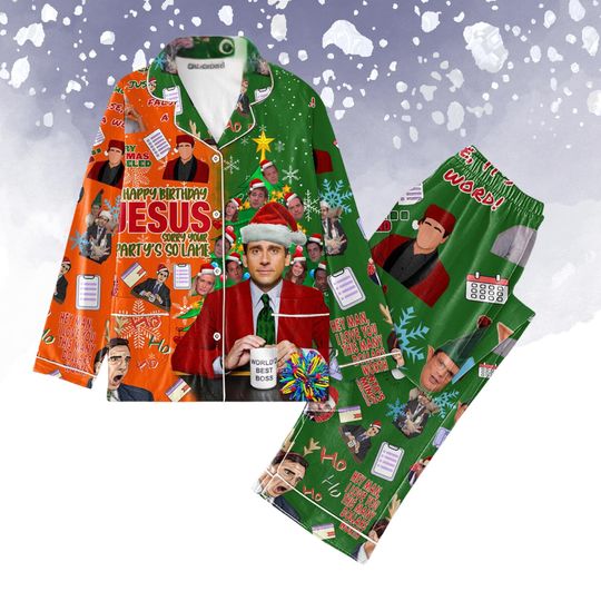 The Office Christmas Pajamas Set, The Office Movie Christmas Party Pajamas, Xmas Comedy Matching Pajamas Set, Pj Sets For Women