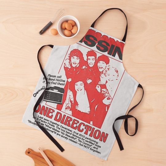 One Direction Red 'Missing' Poster Apron