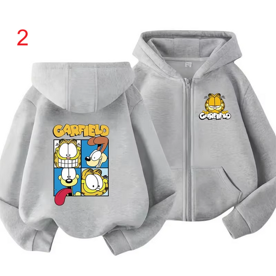 Garfield Double Sided Zipper Hoodie | Unisex Zip Up Jacket
