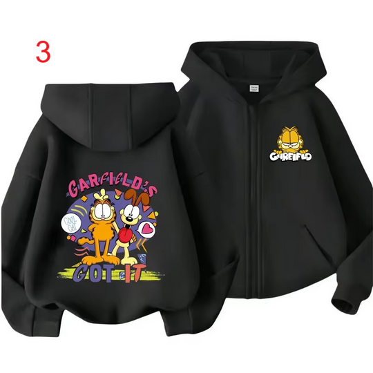 Garfield Double Sided Zipper Hoodie | Unisex Zip Up Jacket