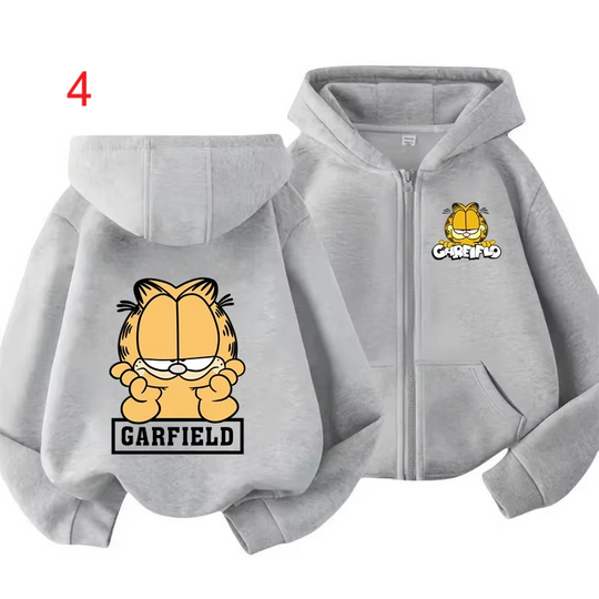 Garfield Double Sided Zipper Hoodie | Unisex Zip Up Jacket