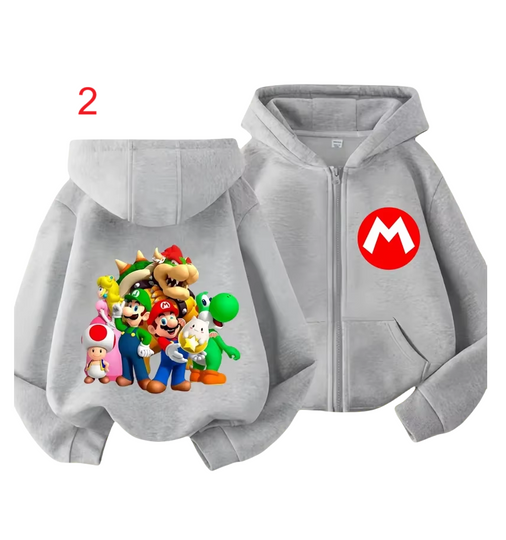 Super Mario Double Sided Zipper Hoodie | Unisex Zip Up Jacket