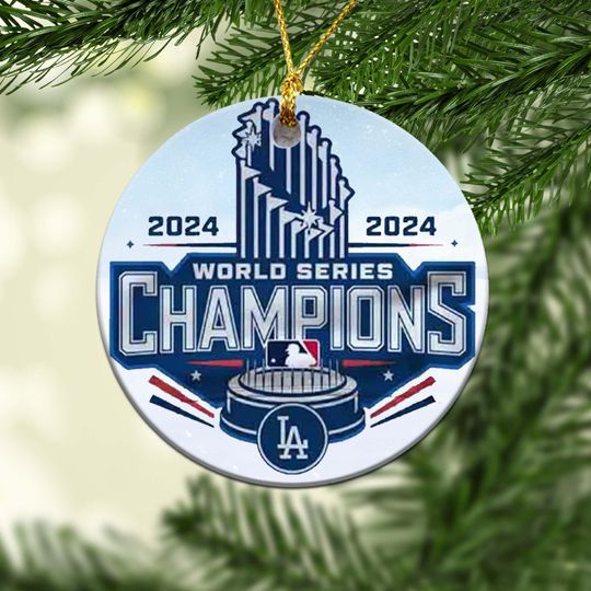 Dodgers World Series Champions 2024 ceramic Ornaments for Christmas Tree, Los Angeles Dodgers Baseball World Series Ornament, xmas Ornament