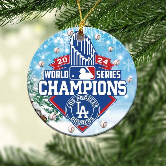Dodgers World Series Champions 2024 Ornaments for Christmas Tree, Los Angeles Dodgers Baseball World Series Ornament, Christmas Ornament