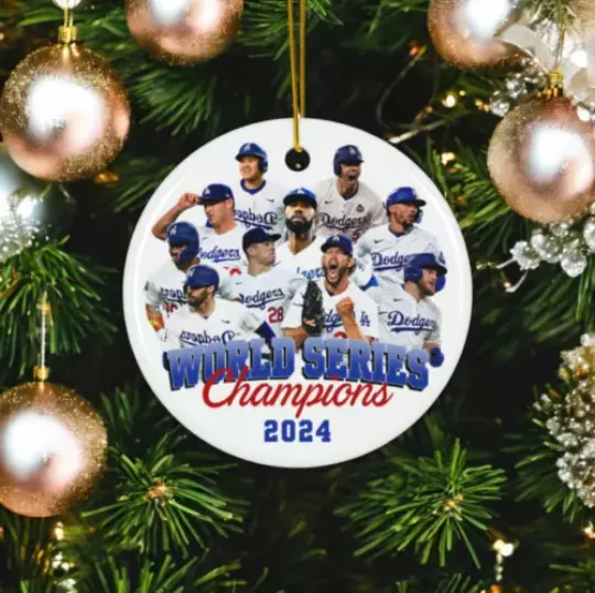 Los Angeles World Series Champions 2024 Baseball Ornaments for Christmas