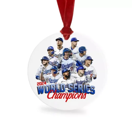 Dodgers World Series Champions 2024 Baseball Ornaments, Christmas Ornament