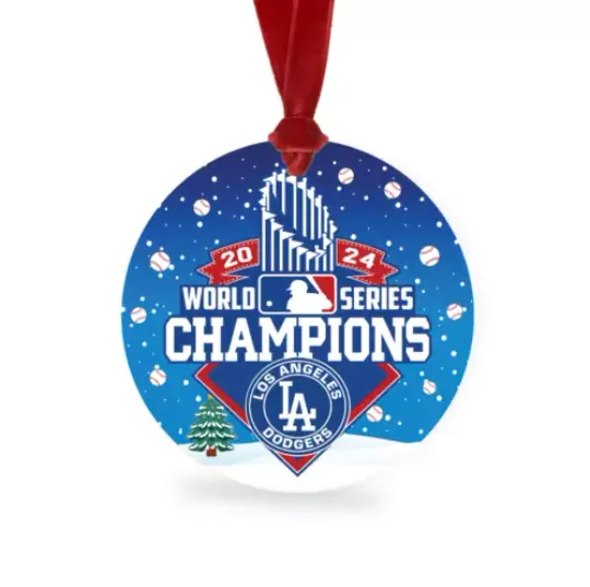 Dodgers World Series Champions 2024 Baseball Ornaments for Christmas