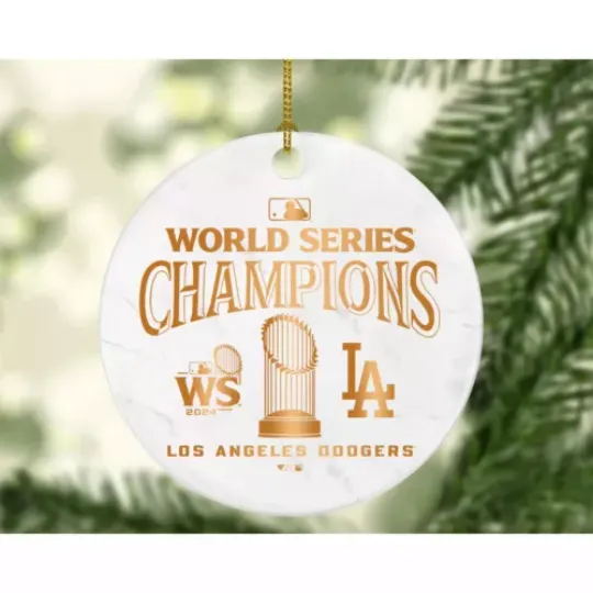 Los Angeles Dodgers 2024 World Series Champions Xmas 2D Ceramic Ornament