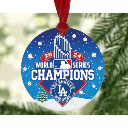 World Series Champions 1955-2024 Honoring Los Angeles Dodgers Christmas Ornament
