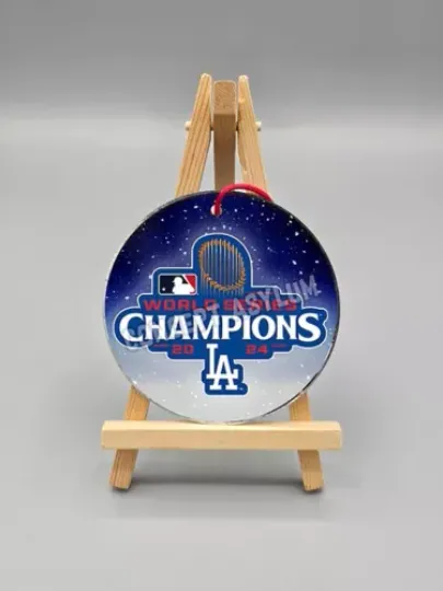 2024 WORLD SERIES CHAMPIONS LOS ANGELES DODGERS METAL CHRISTMAS TREE ORNAMENT