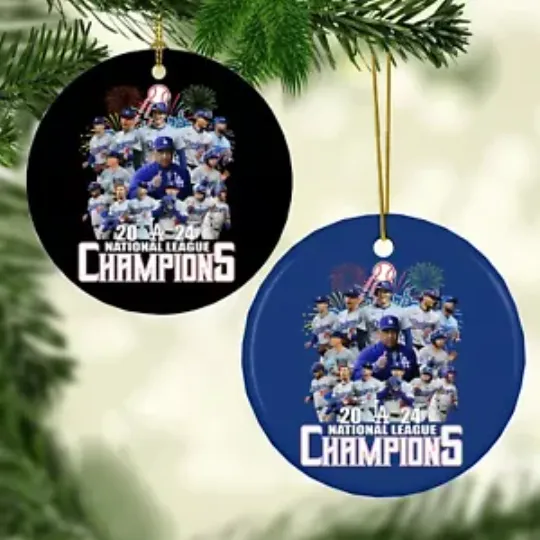 Los Angeles World Series Champions 2024 Baseball Ornaments for Christmas Tree