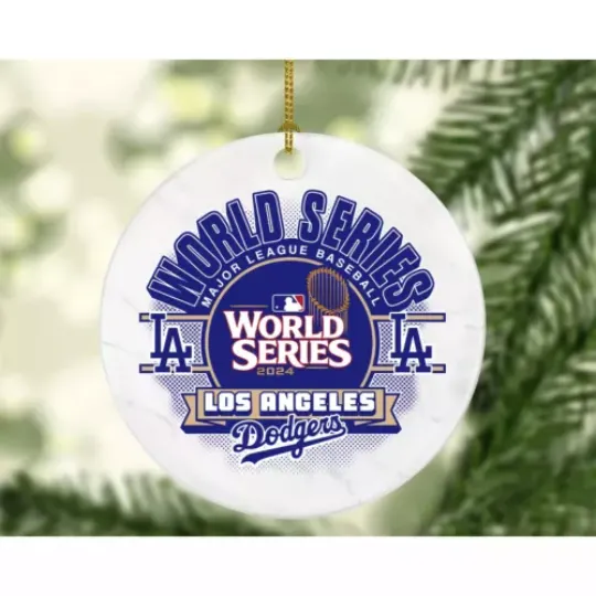 NEW!! Los Angeles Dodgers 2024 World Series Champions Christmas Ornament Gift