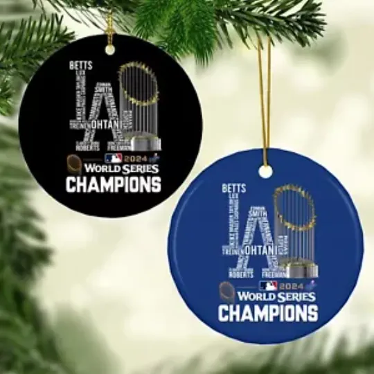 2024 World Series Champions one win away Los Angeles Dodgers Christmas Ornament