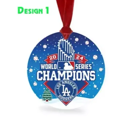 Dodgers World Series Champions 2024 Baseball Ornaments XmasTree,Gift For LA Fans