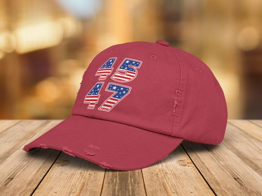 Trump Won 45 47 Baseball Hat, Trump 2024 Vintage Distressed Cap, Pro-Trump 2024 Presidential Cap Republican Supporter Hat, Trump Victory Cap