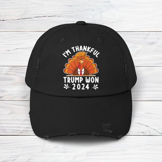 Distressed Trump Hat for Thanksgiving 2024 Election Trump Gift Republican Friends Christmas Stocking Stuffers Family Funny Crew Cap Jesus