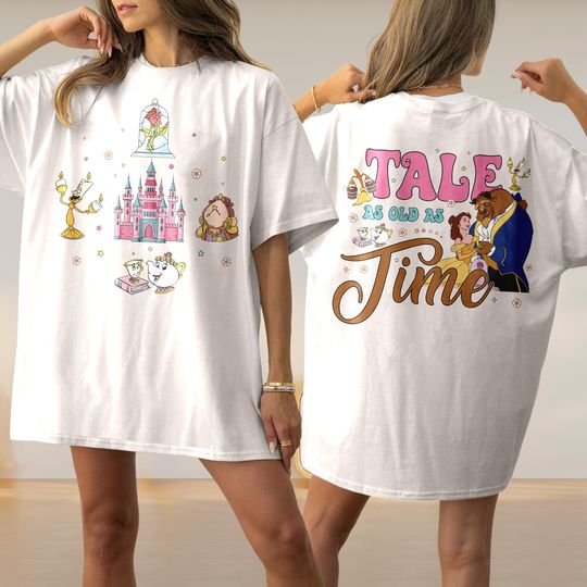 Belle Princess Tale As Old As Time Sweatshirt, Beauty And The Beast Two-sided Shirt, Magic Kingdom Family Trip T-Shirt, Couple Xmas Gift