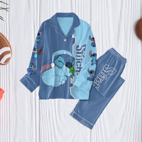 Stitch Disney Xmas Pajamas, Stitch Christmas Pajamas Set, Funny Stitch Holiday Pajamas, Disney Movie Family Pajamas, Disney Trip Shirt