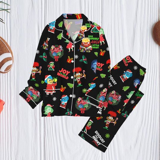 It Okes To Fell Inside Out Pajamas, Anger Joy Sadness Anxiety Shirt, Inside Out Characters Pajamas, Inside Out 2 Christmas Pajamas