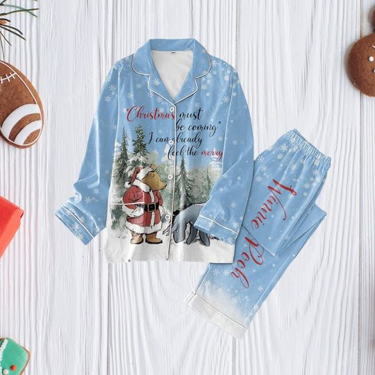 Pooh And Friends Christmas Pajamas, Winnie The Pooh Pajamas, Disney Eeyore Xmas Pajamas, Pooh Bear Xmas Pajamas, Magic Kingdom Gift
