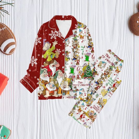 Seven Dwarfs Xmas Pajamas, Snow White Pajamas Family, Disney Dopey Christmas Pajamas, Disney Princess Xmas Pajamas, Magic Kingom Gift