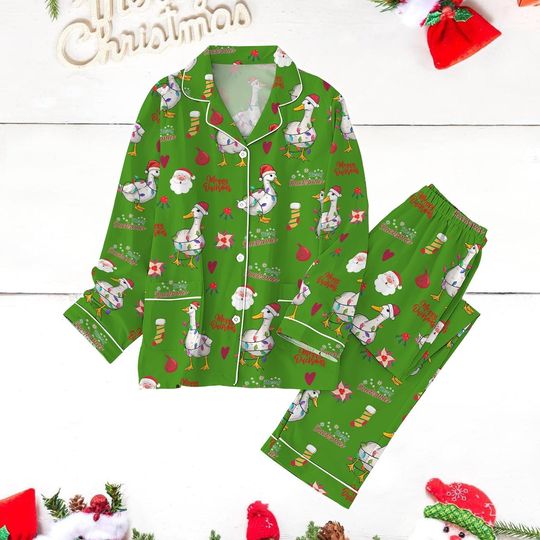 Christmas Duck Pajamas, Funny Animals Xmas Pajamas, Duck Farm Lover Christmas Pajamas, Merry Ducksmas Holiday Pajamas, Gift For Ducker