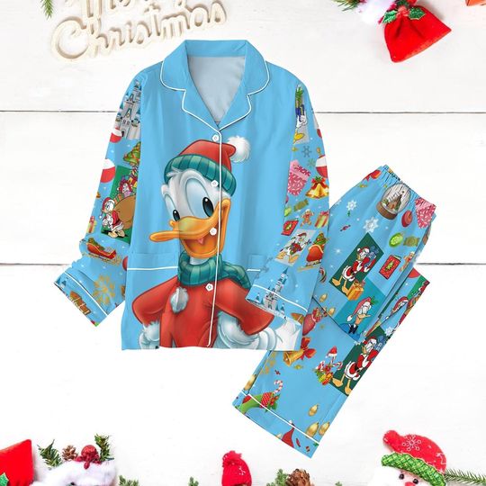 Donald Duck Xmas Pajamas, Disney Donals Epcot Shirt, Mickey Friends Family Pajamas, Disneyland Characters Pajamas, Disney Trip Shirt