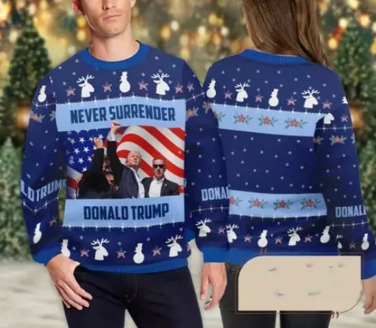 Make Great Again Trump 2024 Ugly Christmas Sweater Shirt (AOP) Size S-5XL
