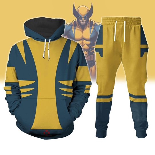Superhero Wolverine Hoodie, Wolverine Costume Hoodie, Wolverine Jogger Pants, X Men Character Cosplay Shirt, Jogger Men, Halloween Gift