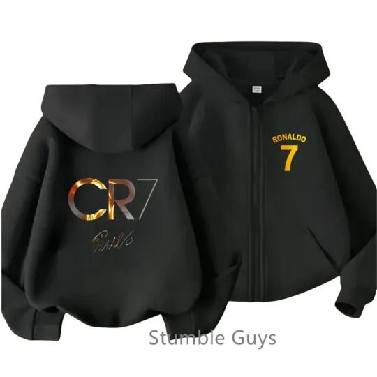 Football Star - CR7 Ronaldo Double Sided Zipper Hoodie | Unisex Zip Up Jacket