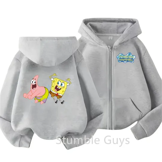 Spongebob Double Sided Zipper Hoodie | Unisex Zip Up Jacket