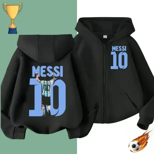 European Cup Messi football star Double Sided Zipper Hoodie | Unisex Zip Up Jacket