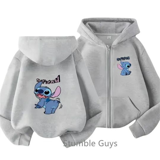 Stitch Double Sided Zipper Hoodie | Unisex Zip Up Jacket