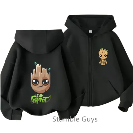 Groot Double Sided Zipper Hoodie | Unisex Zip Up Jacket