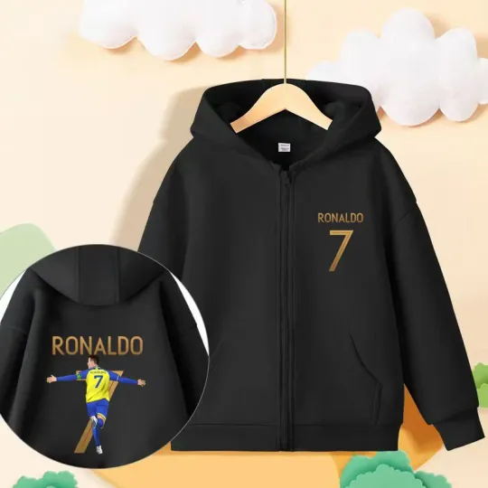 Football star Ronaldo Double Sided Zipper Hoodie | Unisex Zip Up Jacket