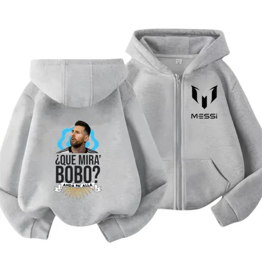 Messi Double Sided Zipper Hoodie | Unisex Zip Up Jacket
