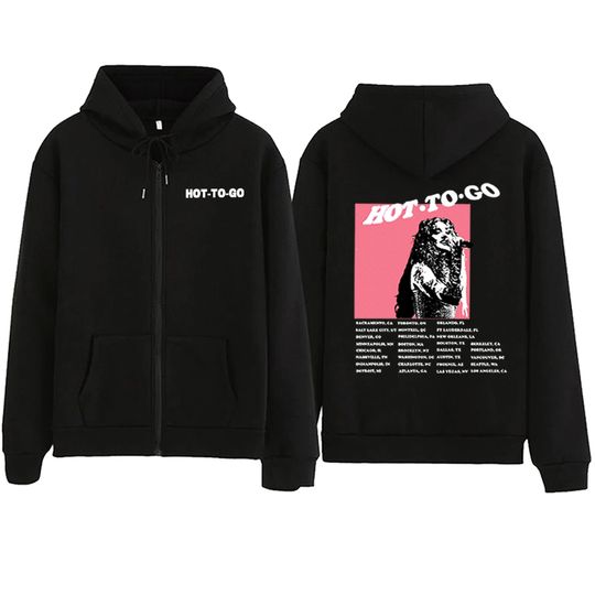 HOT TO GO Chappell Roan Double Sided Zipper Hoodie | Music Tour Merch | Unisex Zip Up Jacket