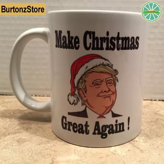 Funny Christmas Santa Trump Mug, Make Christmas Great Again Maga,  Humorous Christmas Republican Mug, Trump Supporter Christmas Gift Ideas