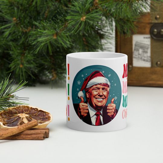 Make Christmas Great Again with Trump Santa Christmas 20oz Mug, MAGA Santa Christmas Mug great Gift For a Republican Mom, Republican Gifts