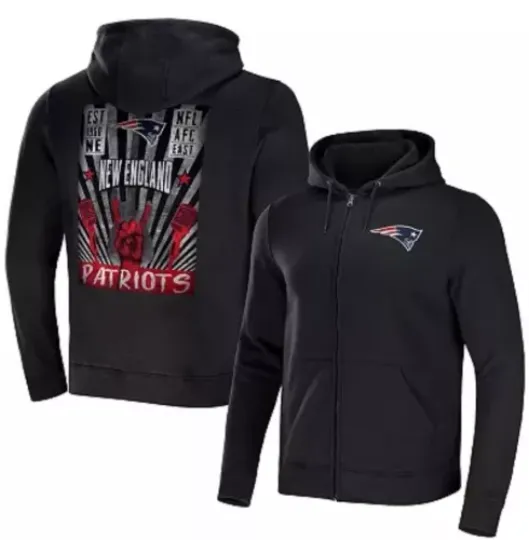 Men's New England Patriots football x Darius Rucker Black Zip Hoodie