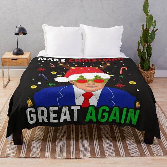 UGLY CHRISTMAS SWEATER make christmas great again, FUNNY CHRISTMAS SWEATER  TSHIRT. Throw Blanket