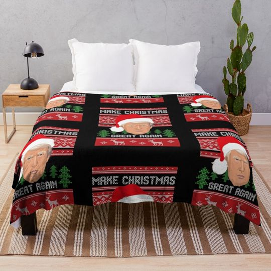 Make Christmas Great Again, Trump, Pro Trump, Xmas Throw Blanket