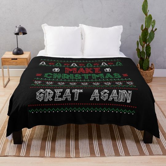  Make christmas great again Throw Blanket