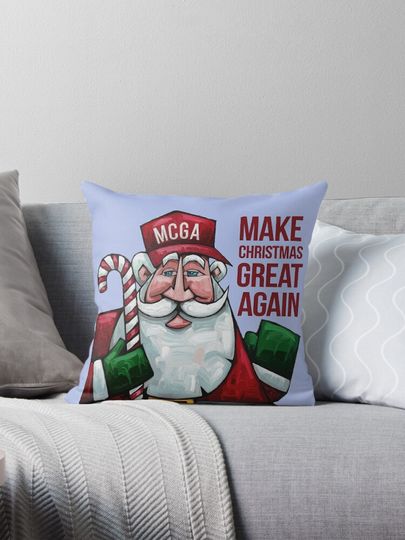 Funny Santa Claus Make Christmas Great Again Pillow