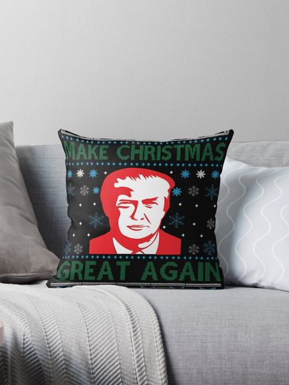 Trump Make Christmas Great Again Ugly Christmas Pillow