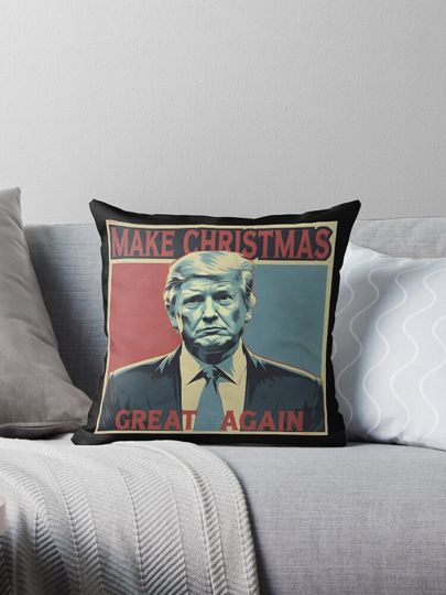 Make Christmas Great Again Donald Trump Funny  Pillow