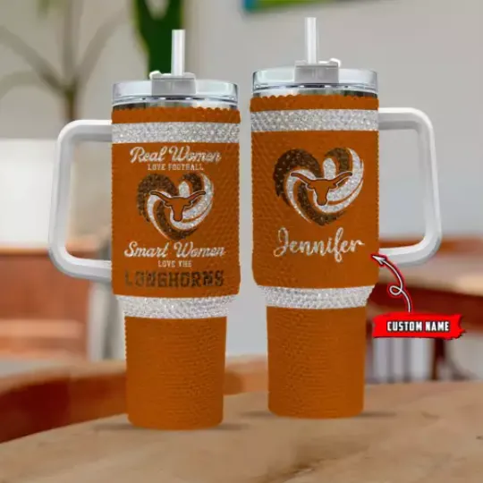 Texas Longhorns - 40oz Bling Tumbler